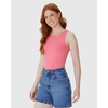 Regata Básica Malwee Feminina Decote Redondo Canelado Viscose 1000079308 - Atacado
