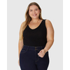 Regata Básica Malwee Feminina Plus Size Decote V Canelado Viscose 1000087854 - Atacado