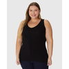 Regata Básica Malwee Feminina Plus Size Decote V Canelado Viscose 1000087854 - Atacado