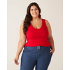 Regata Básica Malwee Feminina Plus Size Decote V Canelado Viscose 1000087854 - Atacado