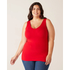Regata Básica Malwee Feminina Plus Size Decote V Canelado Viscose 1000087854 - Atacado