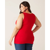 Regata Básica Malwee Feminina Plus Size Decote V Canelado Viscose 1000087854 - Atacado