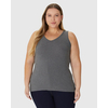Regata Básica Malwee Feminina Plus Size Decote V Canelado Viscose 1000087854 - Atacado
