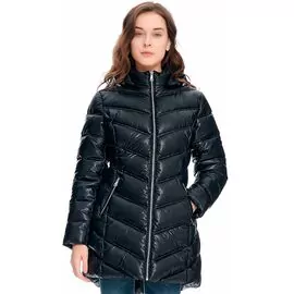 Jaqueta Puffer Feminina Alongada Com Capuz 620274 - Atacado