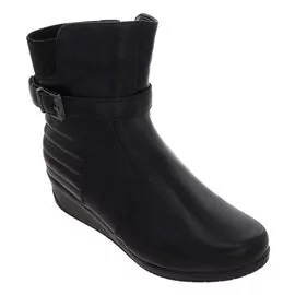 Bota Feminina Salto Anabela Com Fivela Mooncity 71105 Preto - Atacado