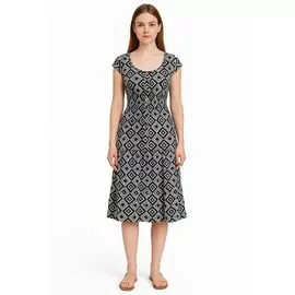 Vestido Feminino Estampado Com Detalhe Franzido Cintura 230263 - Atacado