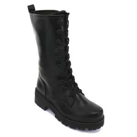 Bota Coturno Feminina Salto Tratorado Mooncity 72227 Preto - Atacado