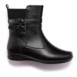 Bota Feminina Rasteira Cano Curto Com Zíper 71147 Mooncity - Atacado