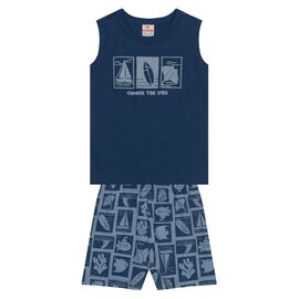 Conjunto infantil menino praiano Brandili 26529 - Atacado