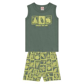 Conjunto infantil menino praiano Brandili 26529 - Atacado