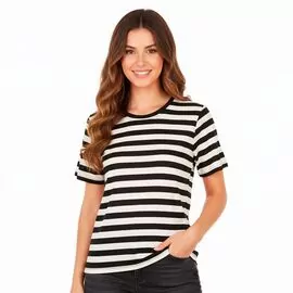 Camiseta feminina listrada Facinelli 250370 - Atacado