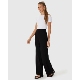 Calça Wide Leg Feminina Cintura Alta Viscose Canelada 1000110527 - Atacado