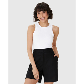 Regata Básica Malwee Feminina Long Cropped Viscose Canelada 10000113554 - Atacado