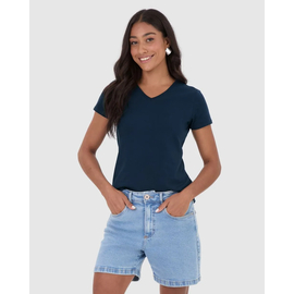 Blusa Básica Malwee Feminina Decote V Em Algodão 1000047373 - Atacado