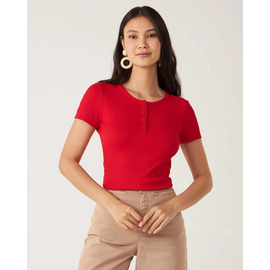 Blusa Básica Malwee Feminina Botões Frontais Malha Viscose Canelada 1000070953 - Atacado