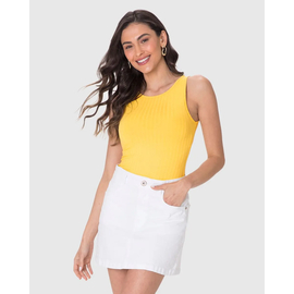 Regata Básica Malwee Feminina Decote Redondo Canelado Viscose 1000079308 - Atacado