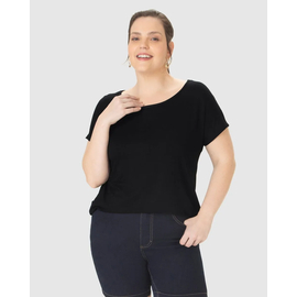 Blusa Básica Malwee Feminina Plus Size Manga Japonesa Viscose 10000100365 - Atacado