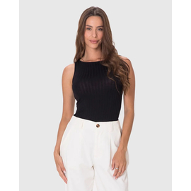 Regata Básica Malwee Feminina Decote Redondo Canelado Viscose 1000079308 - Atacado