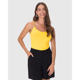 Regata Básica Malwee Feminina Alça Fina Canelada Viscose 1000050617 - Atacado