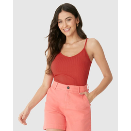 Regata Básica Malwee Feminina Alça Fina Canelada Viscose 1000050617 - Atacado