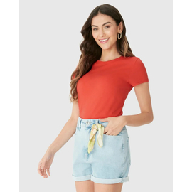 Blusa Básica Malwee Feminina Baby Look Em Algodão 1000004499 - Atacado