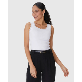 Regata Básica Malwee Feminina Detalhe Costura Renda Em Ribana 1000131765 - Atacado