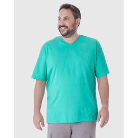 Camiseta Básica Malwee Masculina Plus Size Decote V Manga Curta Em Algodão 1000137166 - Atacado
