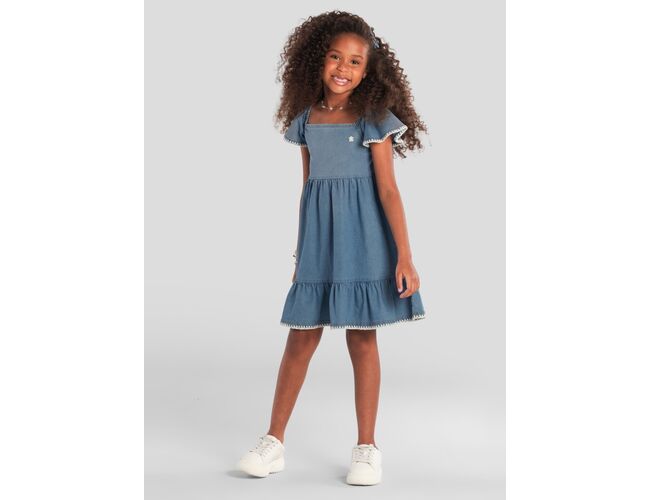 Vestido infantil menina em Jeans Brandili 26470 - Atacado