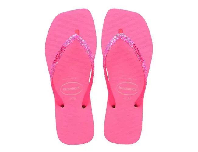 Chinelo Feminino Havaianas Slim Square Glitter Neon - Atacado