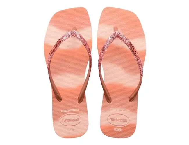 Chinelo Feminino Havainas Slim Square Glitter Party - Atacado