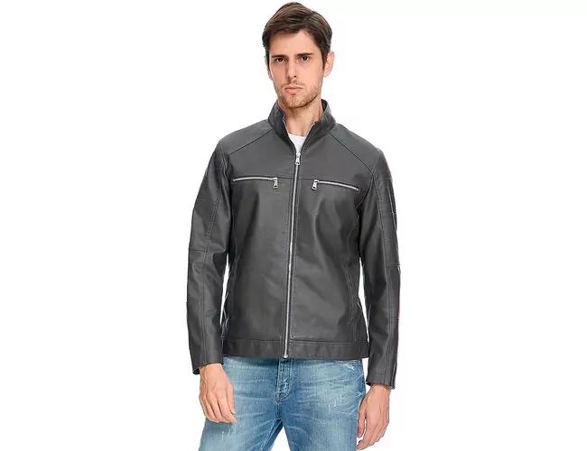 Jaqueta Masculina Em Pu Com Zíper 520139 - Atacado