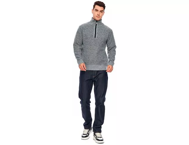 Blusa Masculina Gola Alta de Lã Com Zíper 590170 - Atacado