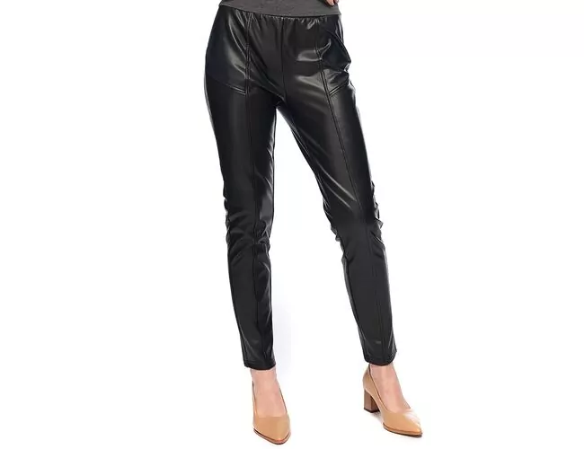 Calça Feminina em PU Com Cós Elástico 240473 - Atacado