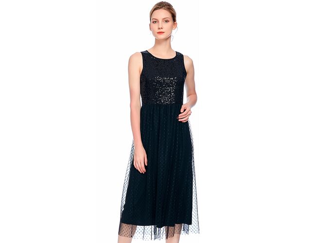 Vestido Feminino de Paetê com Renda 230234 - Atacado