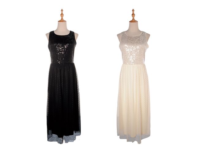 Vestido Feminino de Paetê com Renda 230234 - Atacado