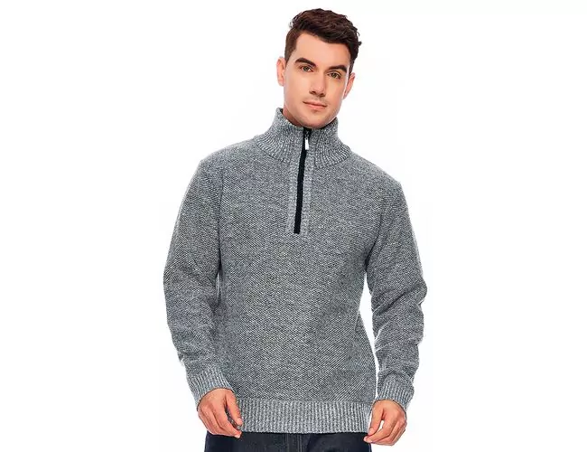 Blusa Masculina Gola Alta de Lã Com Zíper 590170 - Atacado