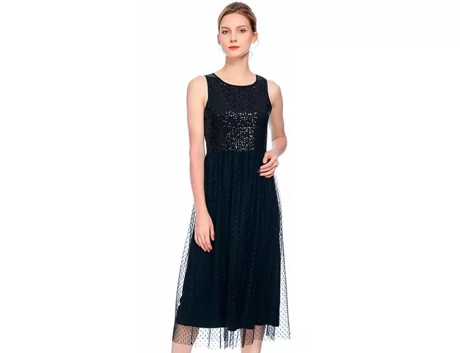 Vestido Feminino de Paetê com Renda 230234 - Atacado
