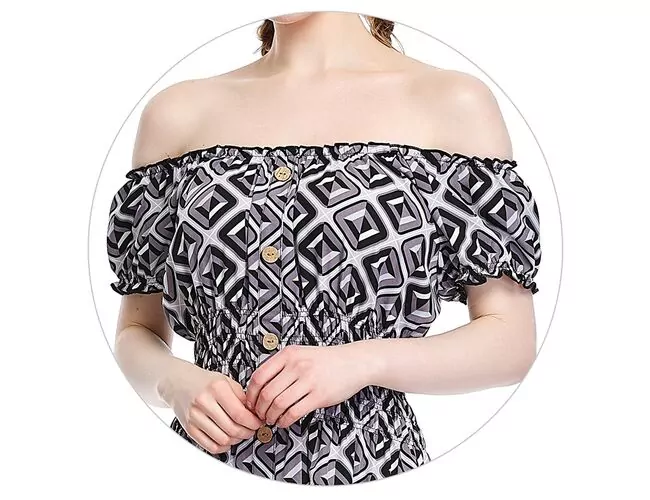 Vestido Feminino Estampado Com Detalhe Franzido Cintura 230263 - Atacado