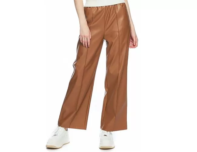 Calça Feminina Pantalona em Couro Sintético 240467 - Atacado