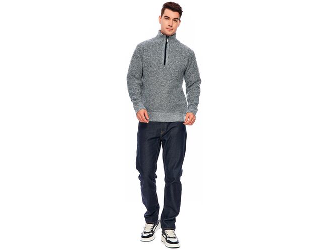 Blusa Masculina Gola Alta de Lã Com Zíper 590170 - Atacado