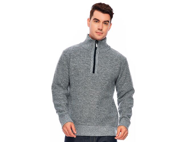 Blusa Masculina Gola Alta de Lã Com Zíper 590170 - Atacado