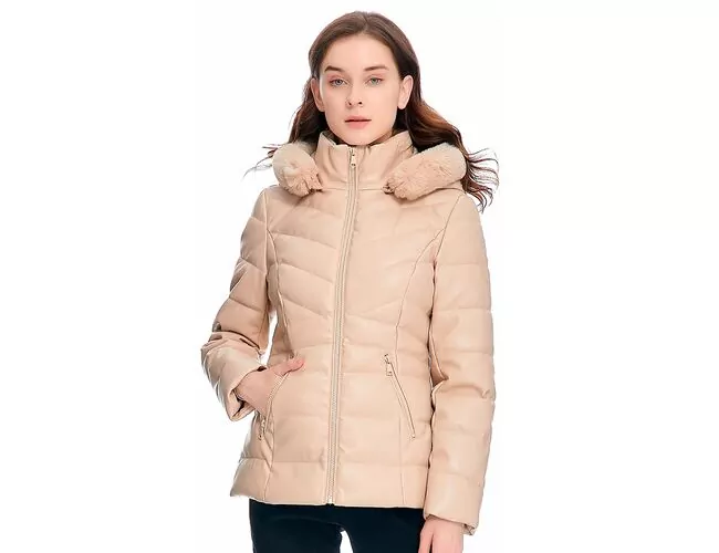 Jaqueta Feminina Puffer Resinada Com Capuz - 620278