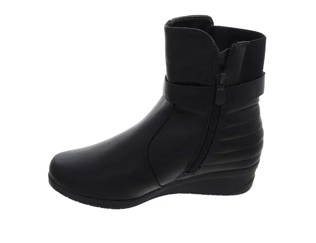 Bota Feminina Salto Anabela Com Fivela Mooncity 71105 Preto - Atacado