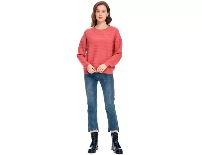 Blusa Feminina De Tricot Canelado Gola Redonda 650965 - Atacado