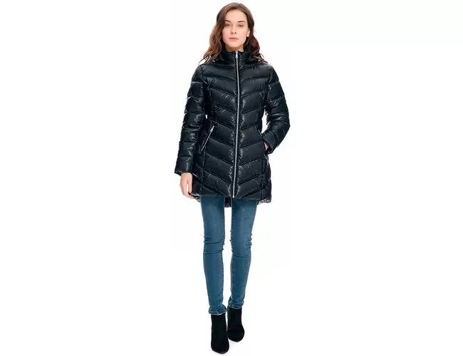 Jaqueta Puffer Feminina Alongada Com Capuz 620274 - Atacado