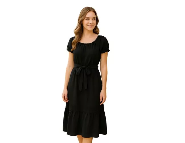 Vestido Feminino Manga curta Midi Facinelli 230243 - Atacado