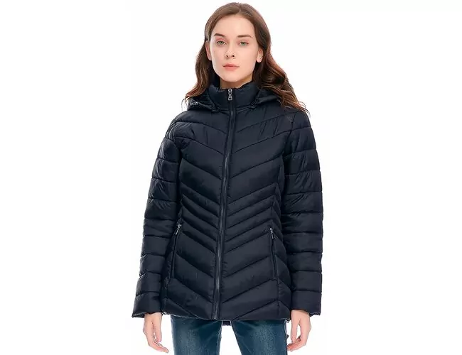 Jaqueta Feminina Puffer Alongada Peluciada 620236 - Atacado