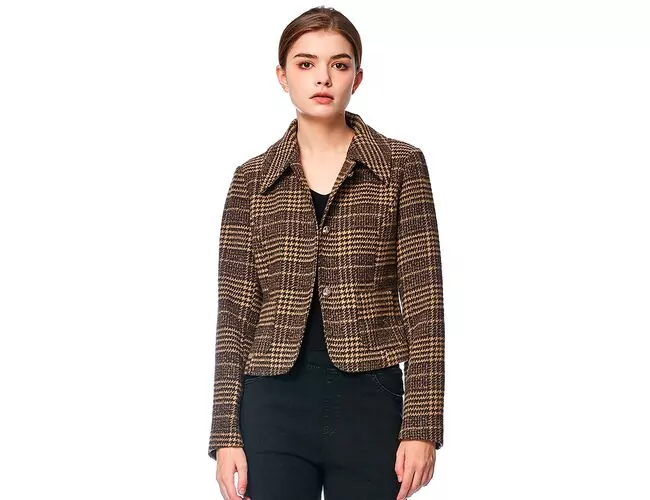 Jaqueta Feminina Xadrez 610274 - Atacado