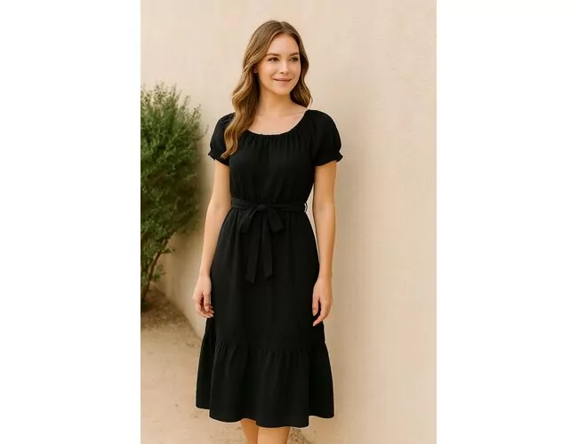 Vestido Feminino Manga curta Midi Facinelli 230243 - Atacado