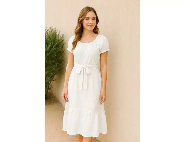 Vestido Feminino Manga curta Midi Facinelli 230243 - Atacado